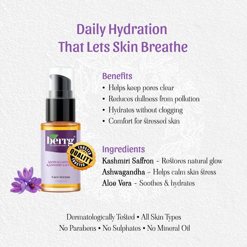 Berrg Naturals Ashwagandha & Kashmiri Saffron Face Serum